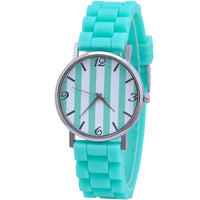 Sidiou Group Factory Dropshipping Fashion Classic Stripe Silicone Women Watch Simple Style Wrist Watch For Girl Casual Quartz Watches