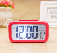 Sidiou Group LED Smart Light Digital Alarm Clock LCD Electronic Clock Mute Backlight Display Temperature & Calendar Snooze Function Clock