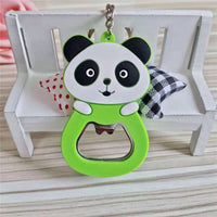 Sidiou Group Creative Cute PVC Soft Rubber Panda Key Chain Cartoon Silicone Beer Bottle Opener Keychain Wine Driver Key Ring