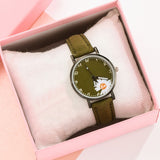 Sidiou Group Hot Sales Retro Dress Women's Watch Daisy Flowers Cute Ladies Wrist Watch Bracelet Set Casual Matte Leather Female Watches