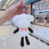 Sidiou Group Cute Birthday Gift Children Bow Cartoon Plush Doll Sheep Keyring Soft Stuffed Toys Key Chain Bag Pendant