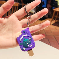 Sidiou Group New Personalized Cute Mini Cartoon Ice Cream Keychain Watermelon Strawberry Fruit Popsicle Summer PVC Bag Pendant Keyring