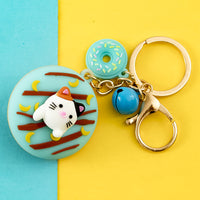 Sidiou Group Cute Sweet Donut Keychain For Keys Cat Rabbit Corgi Pet Key Chain Creative Backpack Car Pendant Accessories Keyring Gifts