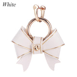 Sidiou Group Luxury Design Handmade Bow Ladies Car Keychain Pendant Fashion Faux Leather Key Ring Bag Accessories For Women Girlfriend Gift