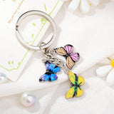 Sidiou Group Creative Colorful Metal Butterfly Pendant Keychain Fashion Simple Mini Keyring Jewelry For Women Girls Bag Wallet Car Charms