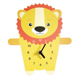 Sidiou Group Multi-purpose Nordic Cute Cartoon Animal Themed Wood Wall Clock Silent For Kids Bedroom Living Room Decoration Hanging Clocks