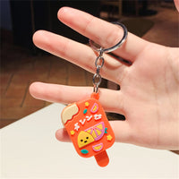 Sidiou Group New Personalized Cute Mini Cartoon Ice Cream Keychain Watermelon Strawberry Fruit Popsicle Summer PVC Bag Pendant Keyring