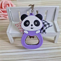 Sidiou Group Creative Cute PVC Soft Rubber Panda Key Chain Cartoon Silicone Beer Bottle Opener Keychain Wine Driver Key Ring