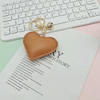 Sidiou Group Lovely Heart Shaped Keychain Black Red Peach Love Heart Exquisite PU Leather Key Chain Holder For Girls Birthday Jewelry Car Pendant
