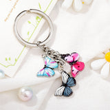 Sidiou Group Creative Colorful Metal Butterfly Pendant Keychain Fashion Simple Mini Keyring Jewelry For Women Girls Bag Wallet Car Charms