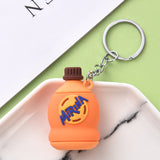 Sidiou Group New 3D PVC Soft Rubber Drink Bottle Hamburger Keychain Simulated Food Key Women Bag Accessories Gifts Pendant Creative Key Chain