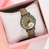 Sidiou Group Hot Sales Retro Dress Women's Watch Daisy Flowers Cute Ladies Wrist Watch Bracelet Set Casual Matte Leather Female Watches