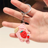 Sidiou Group New Personalized Cute Mini Cartoon Ice Cream Keychain Watermelon Strawberry Fruit Popsicle Summer PVC Bag Pendant Keyring