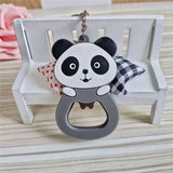 Sidiou Group Creative Cute PVC Soft Rubber Panda Key Chain Cartoon Silicone Beer Bottle Opener Keychain Wine Driver Key Ring