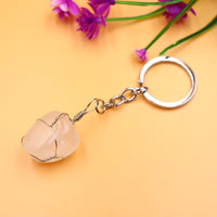 Sidiou Group Irregular Copper Wire Wrap Natural Stone Pendant Agate Quartz Crystal KeyChain Handbag Decor Backpack Keyring For Women Jewelry