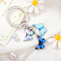 Sidiou Group Creative Colorful Metal Butterfly Pendant Keychain Fashion Simple Mini Keyring Jewelry For Women Girls Bag Wallet Car Charms