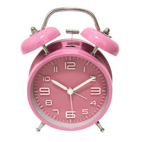 Wholesale Dropshipping 4 inch Twin Bell Vintage Alarm Clocks Metal Frame 3D Dial With Backlight Function Desk Table Clock For Home & Office