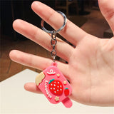 Sidiou Group New Personalized Cute Mini Cartoon Ice Cream Keychain Watermelon Strawberry Fruit Popsicle Summer PVC Bag Pendant Keyring