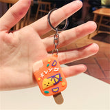 Sidiou Group New Personalized Cute Mini Cartoon Ice Cream Keychain Watermelon Strawberry Fruit Popsicle Summer PVC Bag Pendant Keyring