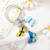 Sidiou Group Creative Colorful Metal Butterfly Pendant Keychain Fashion Simple Mini Keyring Jewelry For Women Girls Bag Wallet Car Charms