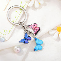 Sidiou Group Creative Colorful Metal Butterfly Pendant Keychain Fashion Simple Mini Keyring Jewelry For Women Girls Bag Wallet Car Charms