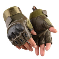 Sidiou Group Outdoor Sports Half Finger Gloves Safety Wear-resistant Hard Knuckle Military Tactical Glove For Training Camping Hiking