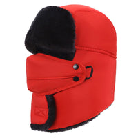 Sidiou Group Winter Earflap Bomber Hats Men Women Thermal Trooper Cap Windproof Fleece Snow Ski Hat With Face Cover For Outdoor Hiking Camping Riding