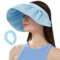 Sidiou Group Anniou Fashion Summer UV Protection Sun Visor Cap 2 in 1 Foldable Headband Empty Top Wide Brim Hat Quick Dry Sun Hat