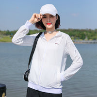 Sidiou Group Women Breathable Cool Skin Clothing Simple Solid Color Outdoor Sports Sunscreen Suit