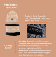Sidiou Group Unisex Winter Fashion Knitted Women Fleece Beanie Hat Thermal Scarves Sets Warm Thick Earflap Hat And Scarf Set
