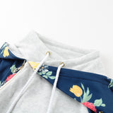 Sidiou Group Fashion Women Floral Splice Hoodie Jumper Sweatshirt Drawstring Zipper Hooded Sweate