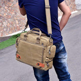 Sidiou Group Men Canvas Briefcase Laptop Suitcase Travel Handbag Business Messenger Bag Shoulder Bag