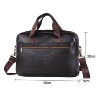 Sidiou Group Large Capacity Briefcase Leather Travel Shoulder Crossbody Bag Business Laptop Handbag