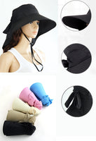 Sidiou Group large brimmed sun hats Foldable sunhats Self-tie Bow hat Summer Beach Floppy Cap