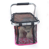 Sidiou Group Foldable Portable Outdoor Pet Dog Carrier Hand Basket Carrying Bag  Pet Mesh Cage
