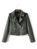 Sidiou Group Fashion Women suede motorcycle jacket