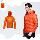 Sidiou Group Men Duck Down Jacket Parka Winter Hooded Down Coat