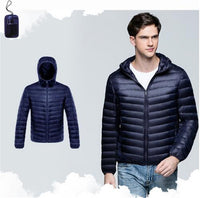 Sidiou Group Men Duck Down Jacket Parka Winter Hooded Down Coat