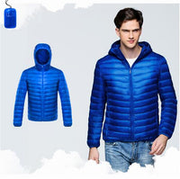 Sidiou Group Men Duck Down Jacket Parka Winter Hooded Down Coat