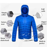 Sidiou Group Men Duck Down Jacket Parka Winter Hooded Down Coat