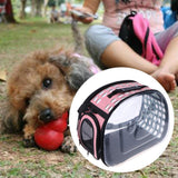 Sidiou Group Foldable Pet Bag Pet Transparent Outdoor Travel Shoulder Bag  Breathable Dog Kennel Bag