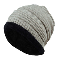 Sidiou Group Mens Fleece Cap Baggy Winter Striped Cashmere Beanie Hat Fashion Women Knit Wool Hats