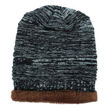Sidiou Group Mens Fleece Cap Baggy Winter Striped Cashmere Beanie Hat Fashion Women Knit Wool Hats