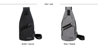 Sidiou Group Canvas Messenger Bag Casual Chest Bag With Headphone Hole Anti-theft Travel Sling Bag