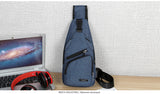 Sidiou Group Canvas Messenger Bag Casual Chest Bag With Headphone Hole Anti-theft Travel Sling Bag