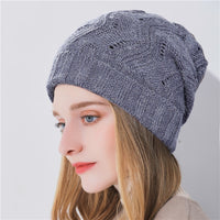 Sidiou Group Double layer keep warm winter hat cheap girl 's hat knitted hat Cotton beanies cap