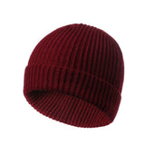 Sidiou Group Hat Knitted Unisex Solid Warm Casual Winter Soft Hats Crimping