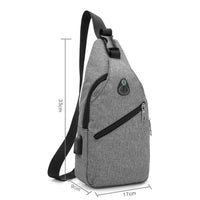 Sidiou Group Oxford Men Chest Pack Single Shoulder Bag USB Charge Crossbody Bags Sling Shoulder Bag