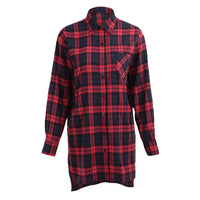 Sidiou Group Autumn Women Plaid Shirt Buttons Pocket Turn-down Collar Long Sleeve Baggy Blouse