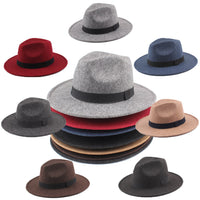 Sidiou Group Women Men Unisex Felt  Hats Wide Brim Adjustable Jazz Hat Caps